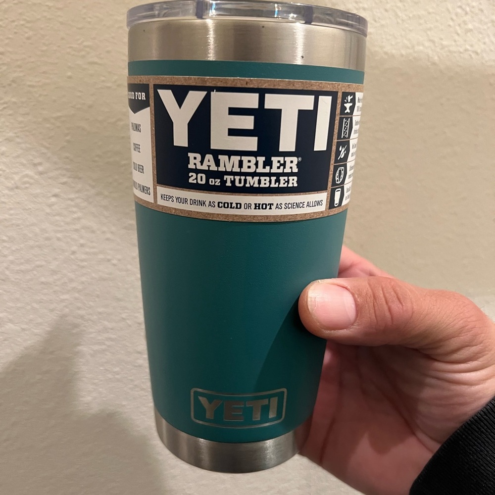 *RARE* Yeti cup. River Green color. Brand new. 20 oz tumbler with magslider lid…